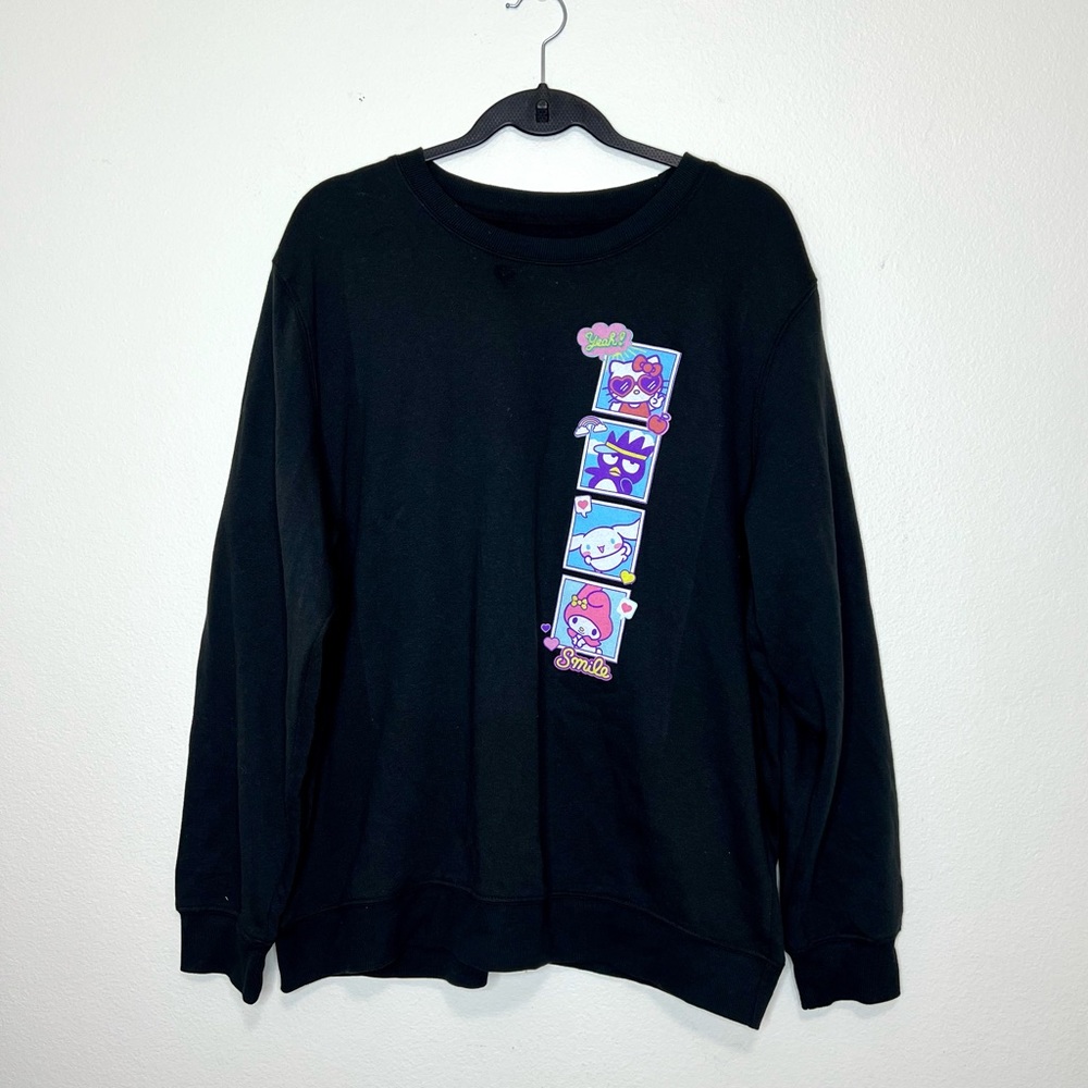 Hello Kitty Black Sweatshirt with Colorful Graphic